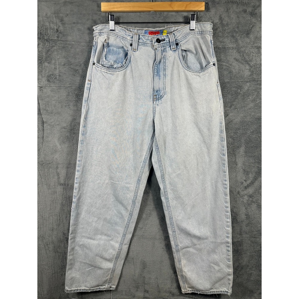 Empyre Baggy Skate Jeans Light Wash Denim 32 Distressed Streetwear Wide Leg